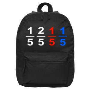 One Fifth Two Fifth Red Fifth Blue Fifth Funny Math Humor 16 in Basic Backpack