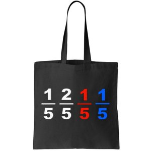 One Fifth Two Fifth Red Fifth Blue Fifth Funny Math Humor Tote Bag