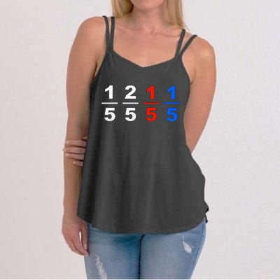 One Fifth Two Fifth Red Fifth Blue Fifth Funny Math Humor Women's Strappy Tank