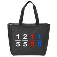 One Fifth Two Fifth Red Fifth Blue Fifth Funny Math Humor Zip Tote Bag