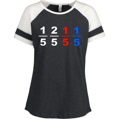 One Fifth Two Fifth Red Fifth Blue Fifth Funny Math Humor Enza Ladies Jersey Colorblock Tee