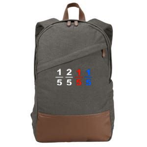 One Fifth Two Fifth Red Fifth Blue Fifth Funny Math Humor Cotton Canvas Backpack