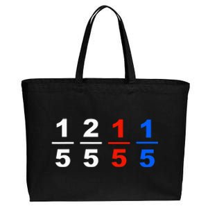 One Fifth Two Fifth Red Fifth Blue Fifth Funny Math Humor Cotton Canvas Jumbo Tote