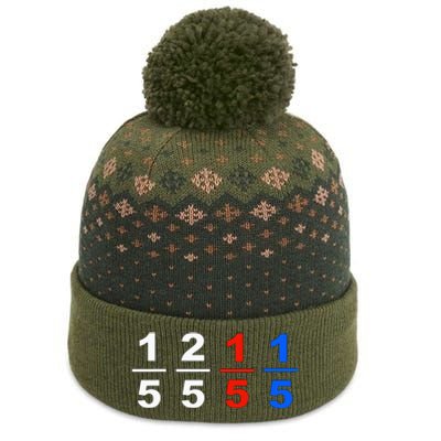 One Fifth Two Fifth Red Fifth Blue Fifth Funny Math Humor The Baniff Cuffed Pom Beanie