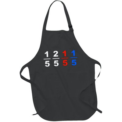 One Fifth Two Fifth Red Fifth Blue Fifth Funny Math Humor Full-Length Apron With Pockets