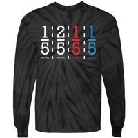 One Fifth Two Fifth Red Fifth Blue Fifth Math Tie-Dye Long Sleeve Shirt