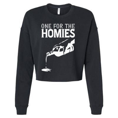 One For The Homies Chicano Art Cholo Mexican American Cropped Pullover Crew