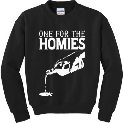 One For The Homies Chicano Art Cholo Mexican American Kids Sweatshirt