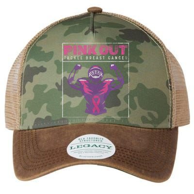 Out Football Team Tackle Breast Cancer Awareness Month Legacy Tie Dye Trucker Hat