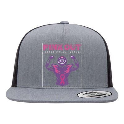 Out Football Team Tackle Breast Cancer Awareness Month Flat Bill Trucker Hat