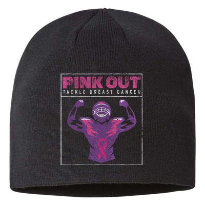 Out Football Team Tackle Breast Cancer Awareness Month Sustainable Beanie