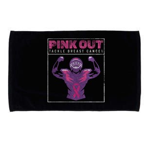 Out Football Team Tackle Breast Cancer Awareness Month Microfiber Hand Towel