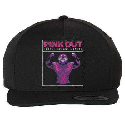 Out Football Team Tackle Breast Cancer Awareness Month Wool Snapback Cap