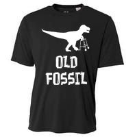 Old Fossil Trex Dinosaur Funny Birthday Retirement Joke Cooling Performance Crew T-Shirt