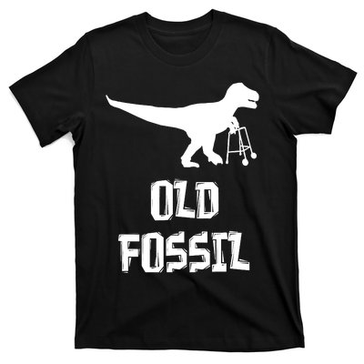 Old Fossil Trex Dinosaur Funny Birthday Retirement Joke T-Shirt