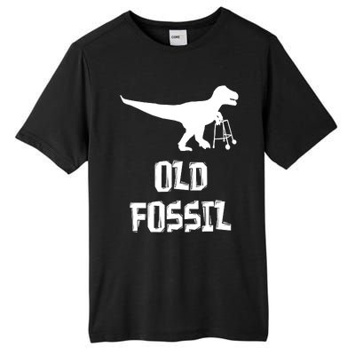 Old Fossil Trex Dinosaur Funny Birthday Retirement Joke Tall Fusion ChromaSoft Performance T-Shirt