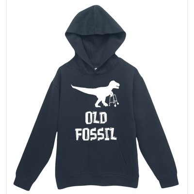 Old Fossil Trex Dinosaur Funny Birthday Retirement Joke Urban Pullover Hoodie