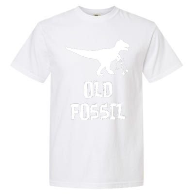 Old Fossil Trex Dinosaur Funny Birthday Retirement Joke Garment-Dyed Heavyweight T-Shirt