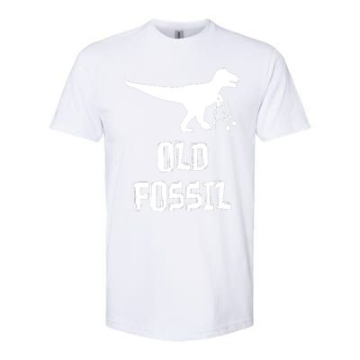 Old Fossil Trex Dinosaur Funny Birthday Retirement Joke Softstyle® CVC T-Shirt