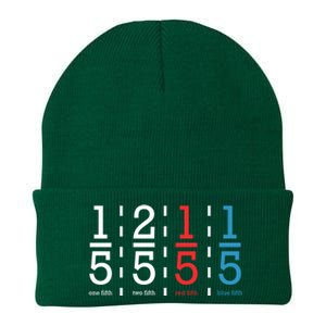 One Fifth Two Fifth Red Fifth Blue Fifth Math Knit Cap Winter Beanie