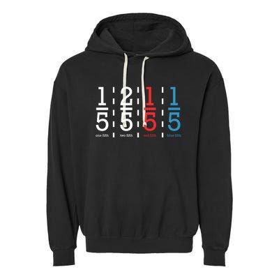 One Fifth Two Fifth Red Fifth Blue Fifth Math Garment-Dyed Fleece Hoodie