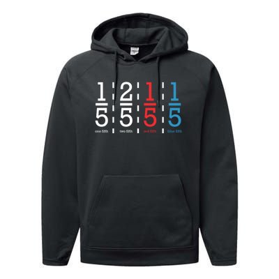 One Fifth Two Fifth Red Fifth Blue Fifth Math Performance Fleece Hoodie