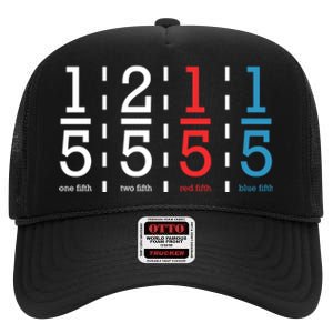 One Fifth Two Fifth Red Fifth Blue Fifth Math High Crown Mesh Back Trucker Hat