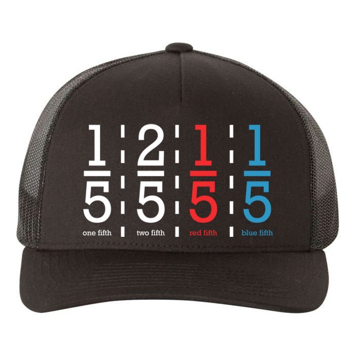 One Fifth Two Fifth Red Fifth Blue Fifth Math Yupoong Adult 5-Panel Trucker Hat