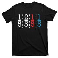 One Fifth Two Fifth Red Fifth Blue Fifth Math T-Shirt