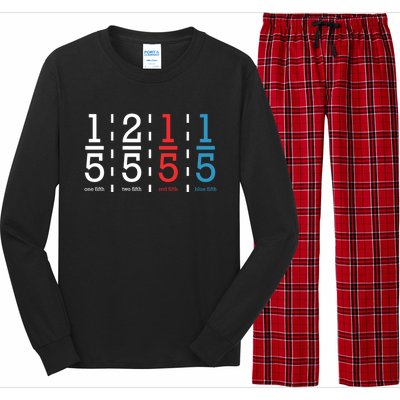 One Fifth Two Fifth Red Fifth Blue Fifth Math Long Sleeve Pajama Set