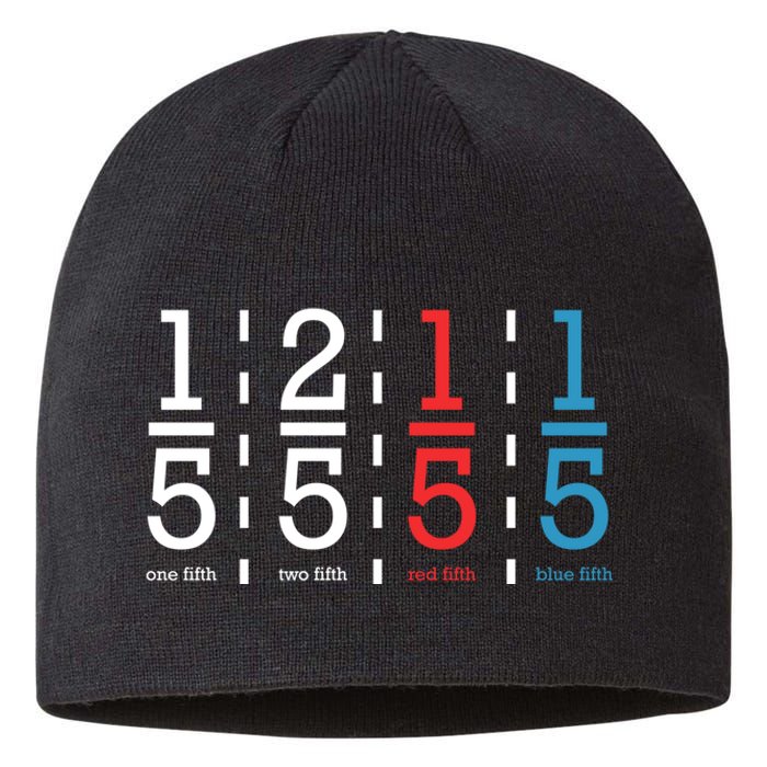 One Fifth Two Fifth Red Fifth Blue Fifth Math Sustainable Beanie