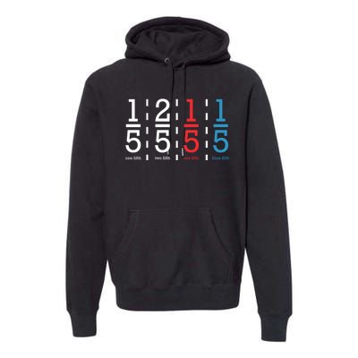 One Fifth Two Fifth Red Fifth Blue Fifth Math Premium Hoodie