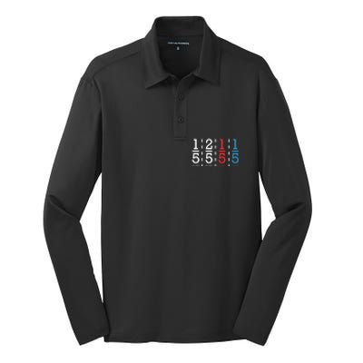 One Fifth Two Fifth Red Fifth Blue Fifth Math Silk Touch Performance Long Sleeve Polo