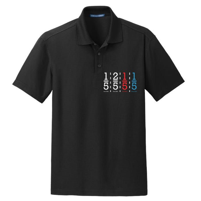 One Fifth Two Fifth Red Fifth Blue Fifth Math Dry Zone Grid Polo