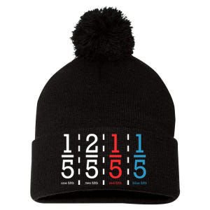 One Fifth Two Fifth Red Fifth Blue Fifth Math Pom Pom 12in Knit Beanie