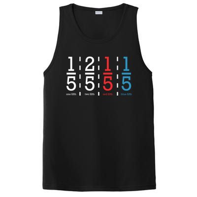 One Fifth Two Fifth Red Fifth Blue Fifth Math PosiCharge Competitor Tank