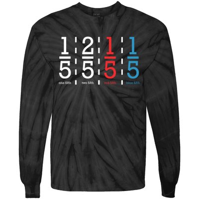 One Fifth Two Fifth Red Fifth Blue Fifth Math Tie-Dye Long Sleeve Shirt