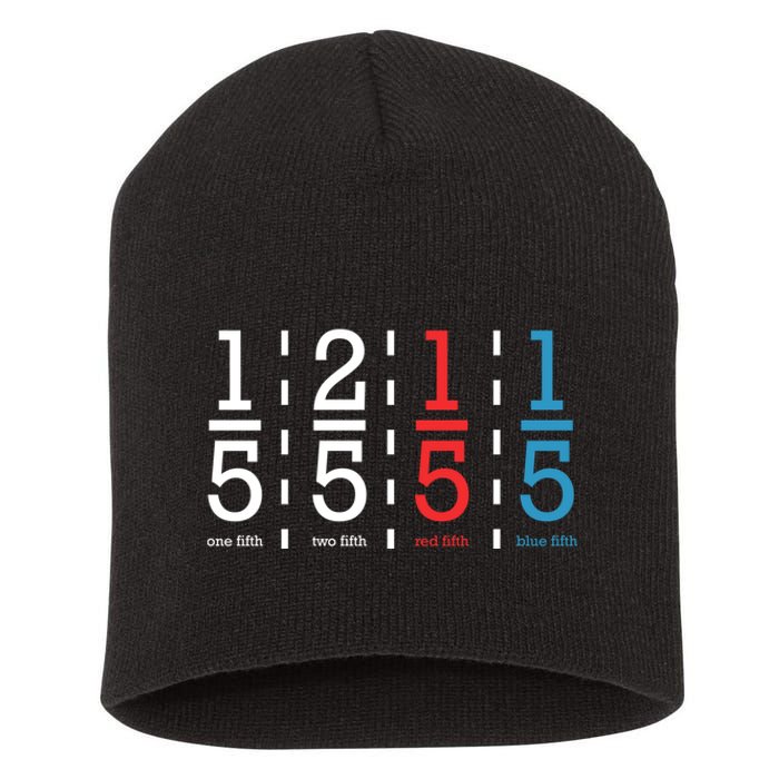 One Fifth Two Fifth Red Fifth Blue Fifth Math Short Acrylic Beanie