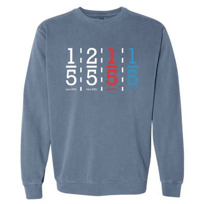 One Fifth Two Fifth Red Fifth Blue Fifth Math Garment-Dyed Sweatshirt