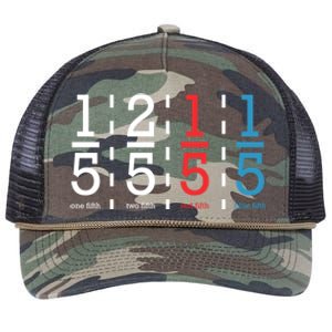 One Fifth Two Fifth Red Fifth Blue Fifth Math Retro Rope Trucker Hat Cap