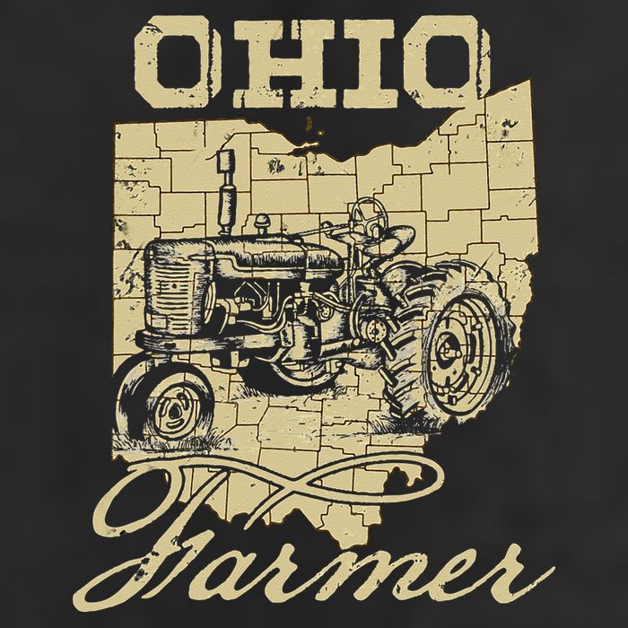 Ohio Farmer Tractor Lover State Map Farming Local Farmer Cool Comfort Performance Bucket Hat