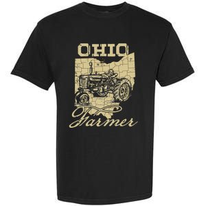 Ohio Farmer Tractor Lover State Map Farming Local Farmer Garment-Dyed Heavyweight T-Shirt