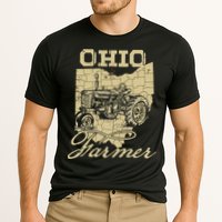 Ohio Farmer Tractor Lover State Map Farming Local Farmer Cooling Performance Crew T-Shirt