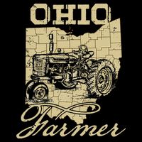 Ohio Farmer Tractor Lover State Map Farming Local Farmer Cooling Performance Crew T-Shirt