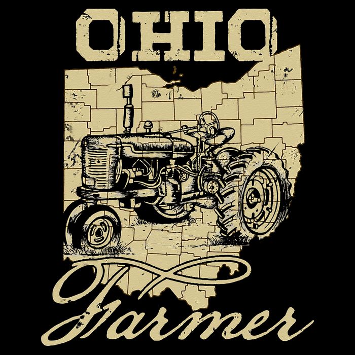 Ohio Farmer Tractor Lover State Map Farming Local Farmer Cooling Performance Crew T-Shirt