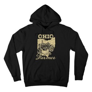 Ohio Farmer Tractor Lover State Map Farming Local Farmer Hoodie