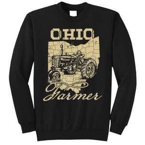 Ohio Farmer Tractor Lover State Map Farming Local Farmer Sweatshirt