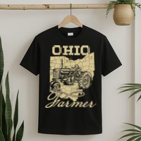Ohio Farmer Tractor Lover State Map Farming Local Farmer T-Shirt
