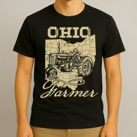 Ohio Farmer Tractor Lover State Map Farming Local Farmer T-Shirt