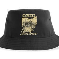 Ohio Farmer Tractor Lover State Map Farming Local Farmer Sustainable Bucket Hat